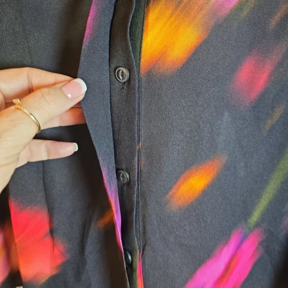 RARE HTF! Rag & Bone NY Aubrey Abstract Blouse oversized XS - Picture 5 of 8